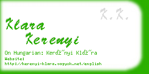 klara kerenyi business card